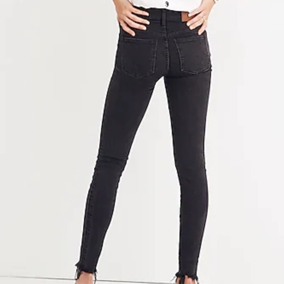 Madewell 9” Midrise Skinny Berkeley Black Raw Hem - Picture 1 of 9